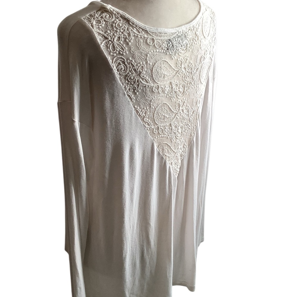 American Eagle Outfitters Soft & Sexy White Long Sleeve Top Lace Back Size S